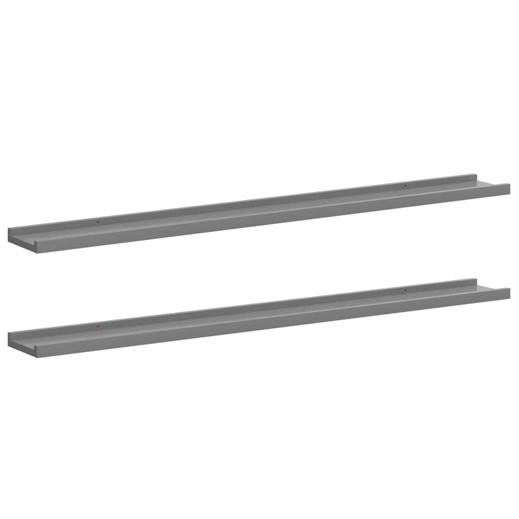 Vidaxl wandschappen 2 st 100x9x3 cm grijs