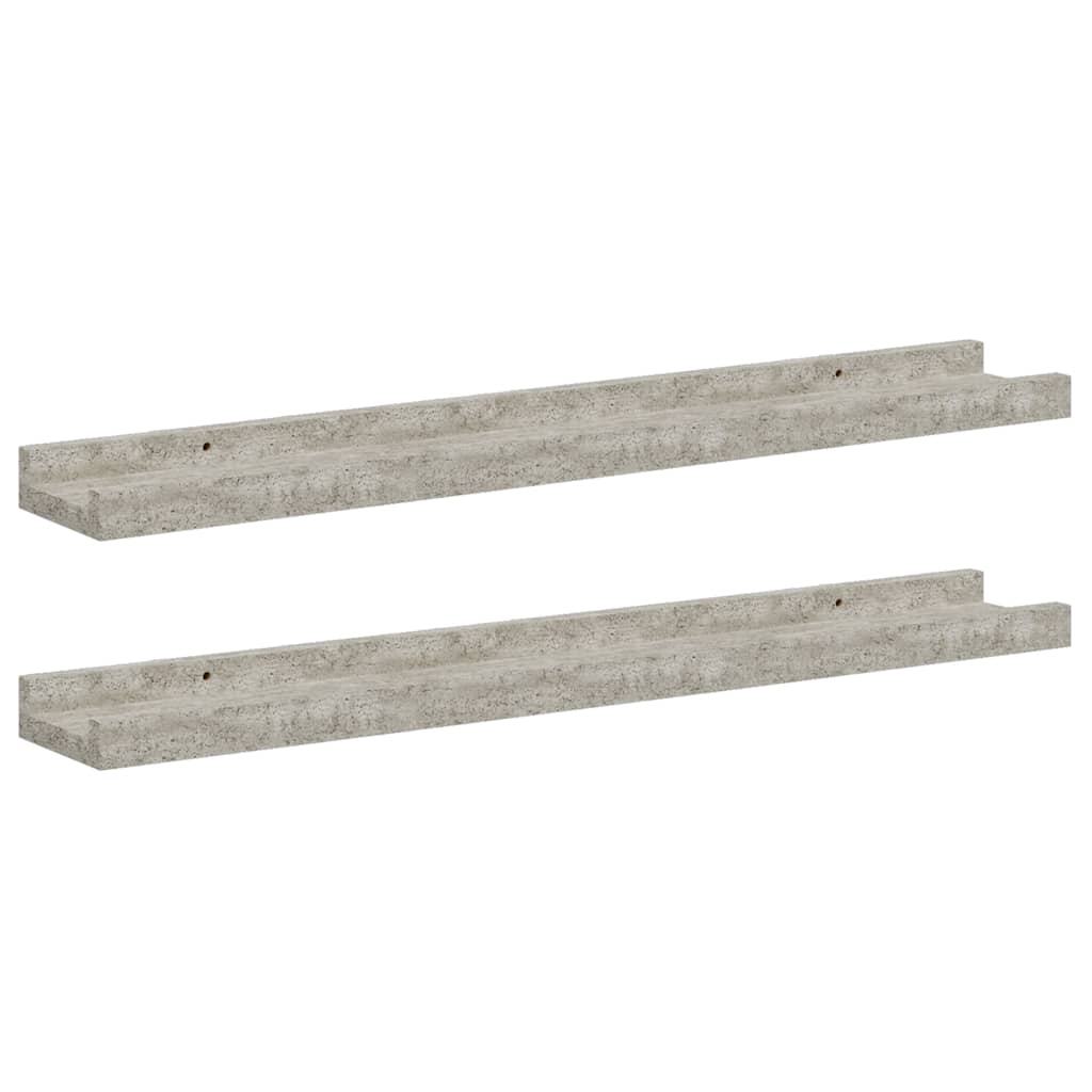 Vidaxl wandschappen 2 st 60x9x3 cm betongrijs