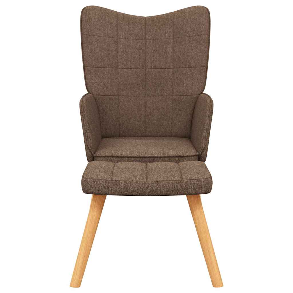 Vidaxl relaxstoel met voetenbank stof bruin
