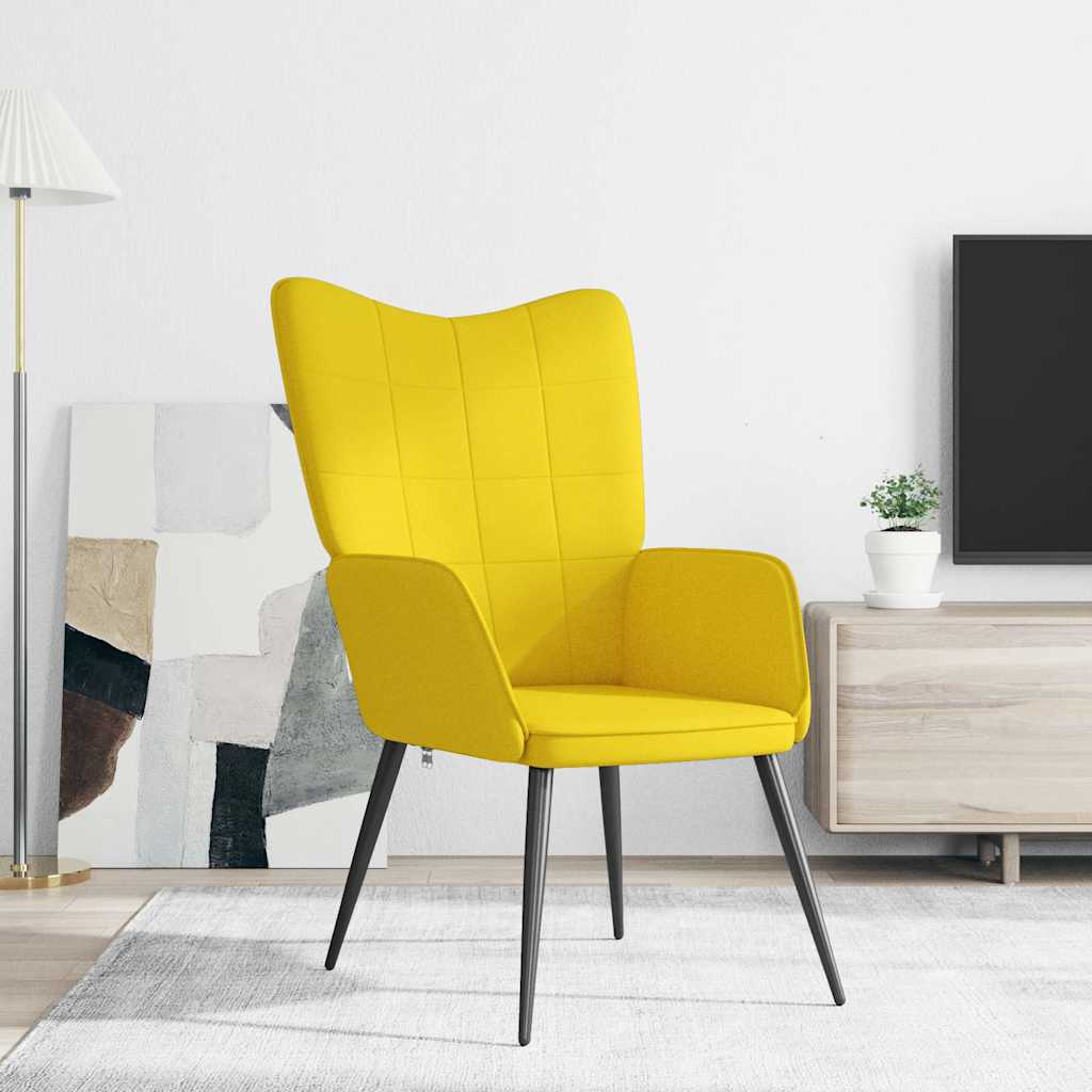 Vidaxl relaxstoel stof mosterdgeel