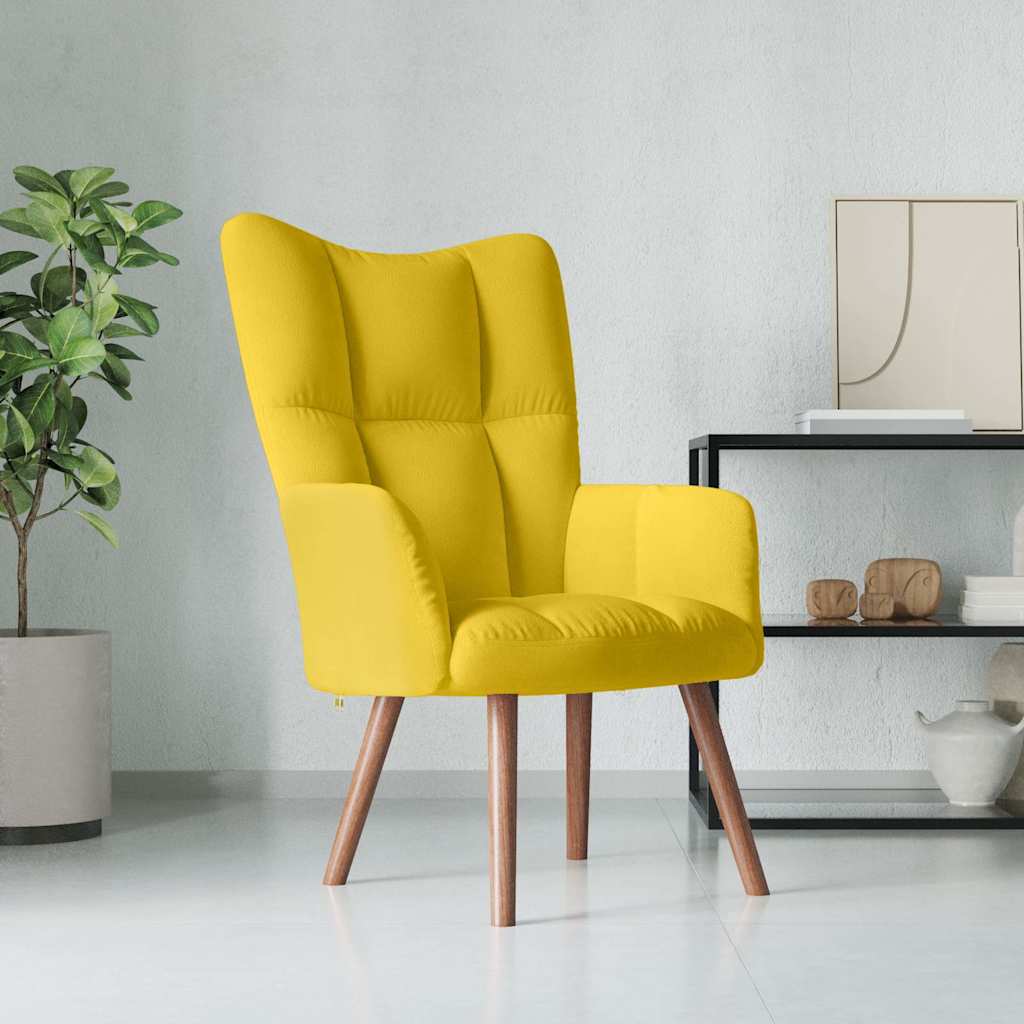 Vidaxl relaxstoel fluweel mosterdgeel