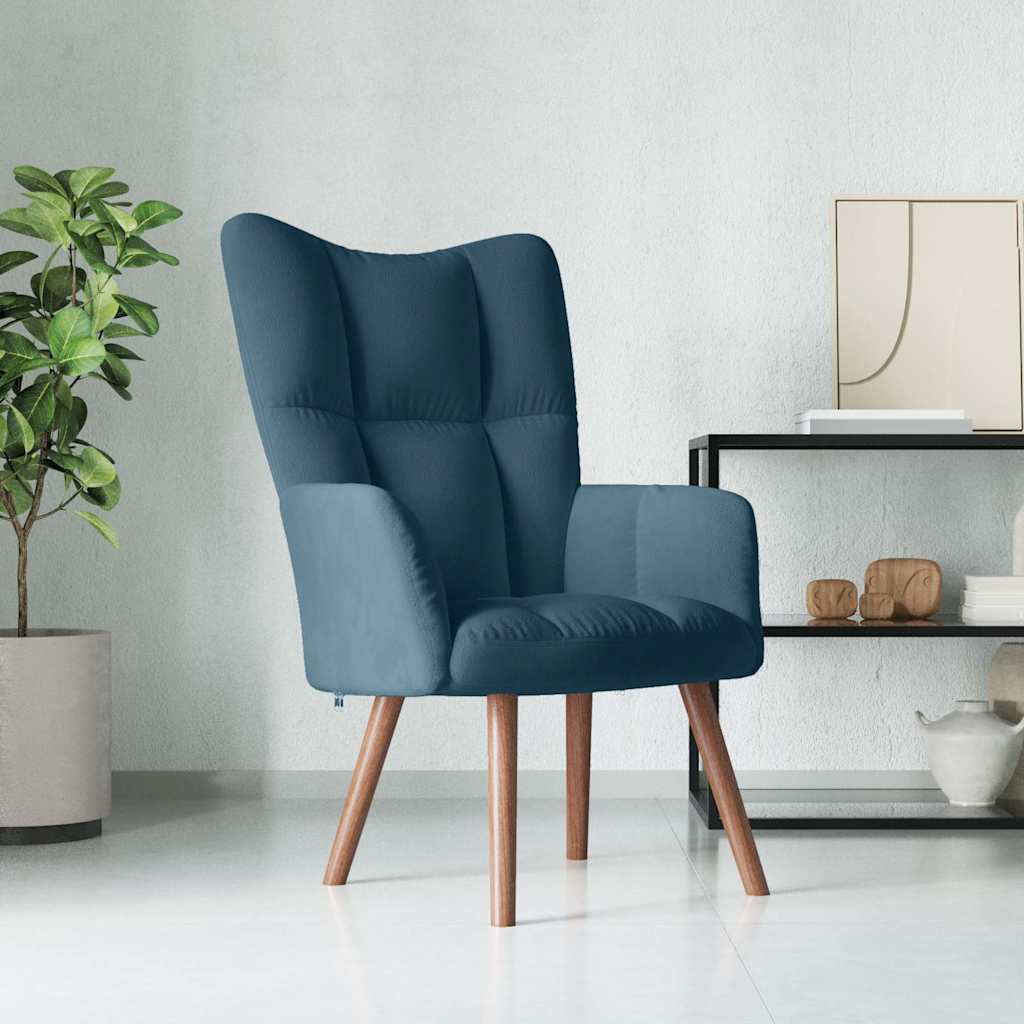 Vidaxl relaxstoel fluweel blauw