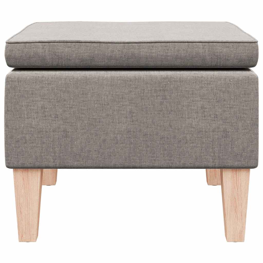 Vidaxl kruk met houten poten stof taupe
