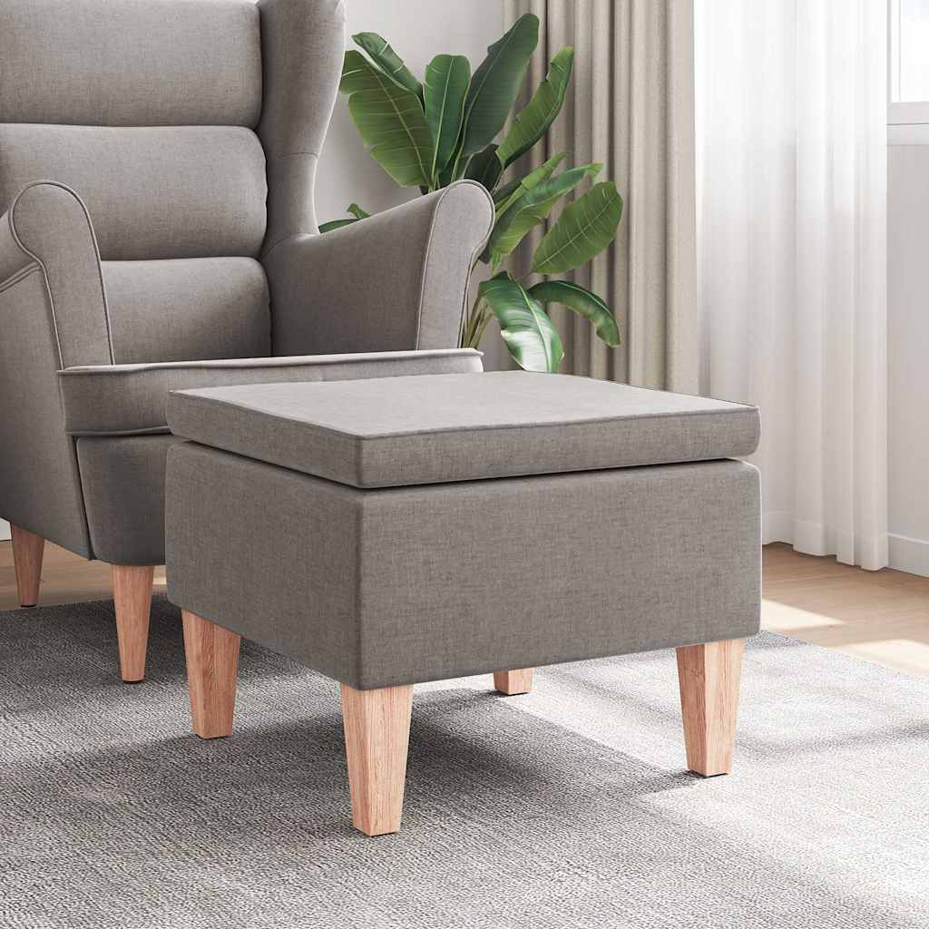 Vidaxl kruk met houten poten stof taupe