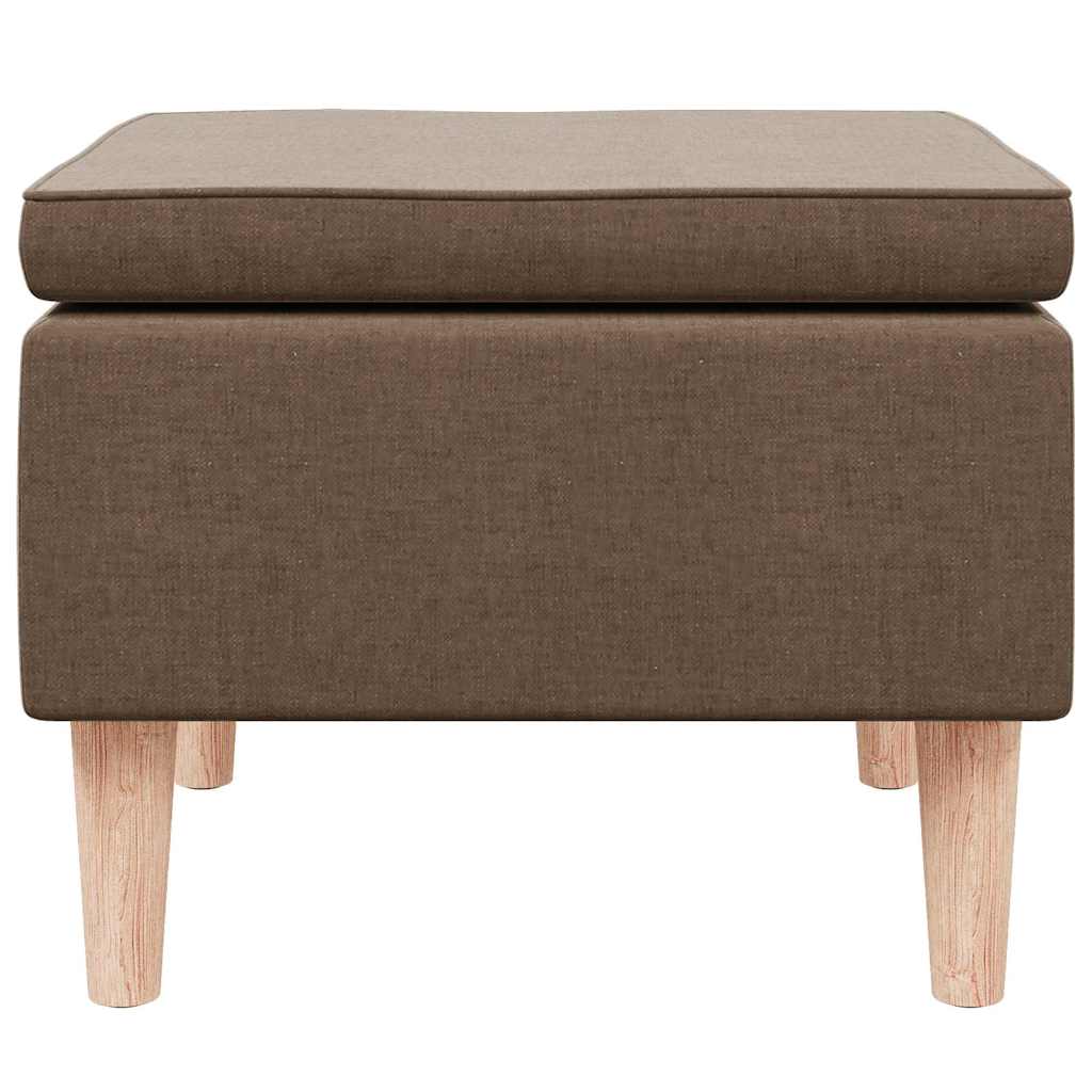 Vidaxl kruk met houten poten stof bruin