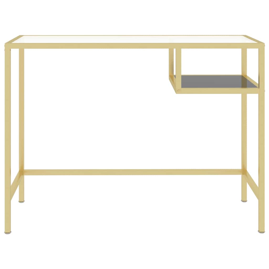 Vidaxl computerbureau 100x36x74 cm gehard glas transparant