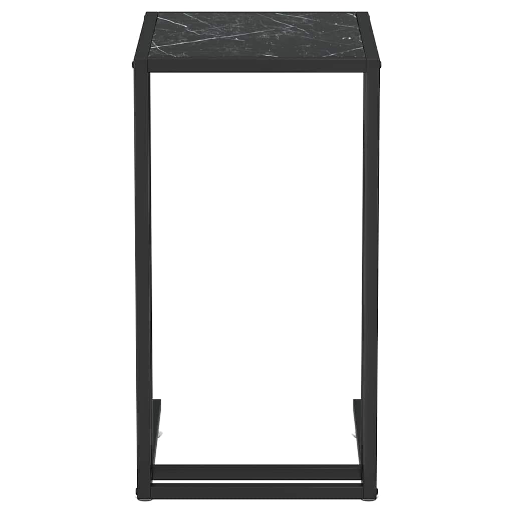 Vidaxl computer bijzettafel 50x35x65 cm gehard glas zwartmarmerkleurig