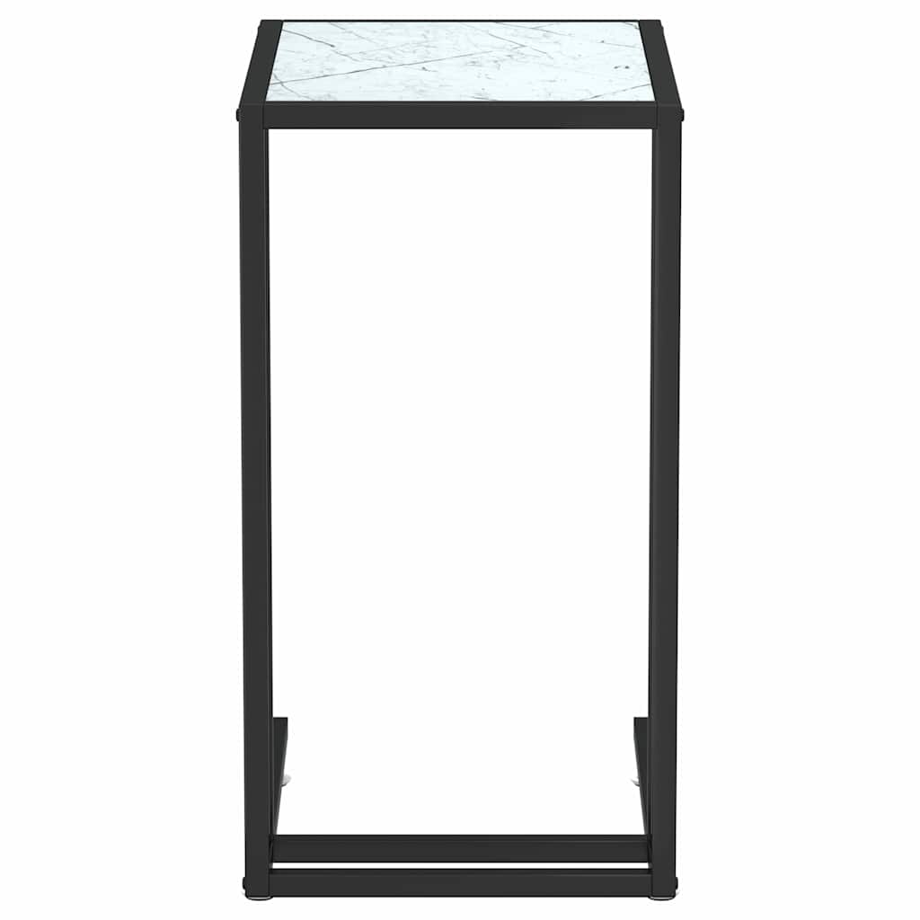 Vidaxl computer bijzettafel 50x35x65 cm gehard glas witmarmerkleurig