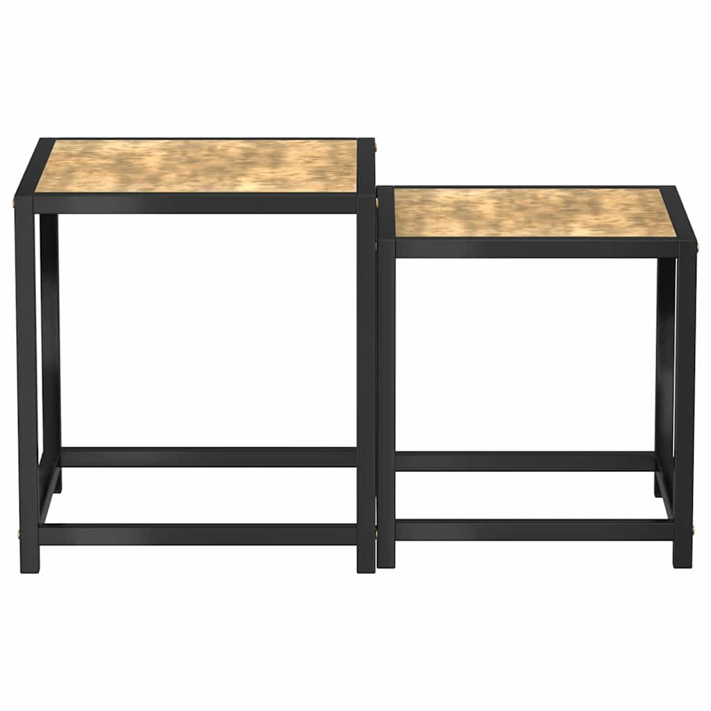 Vidaxl salontafels 2 st mdf zwart en geel