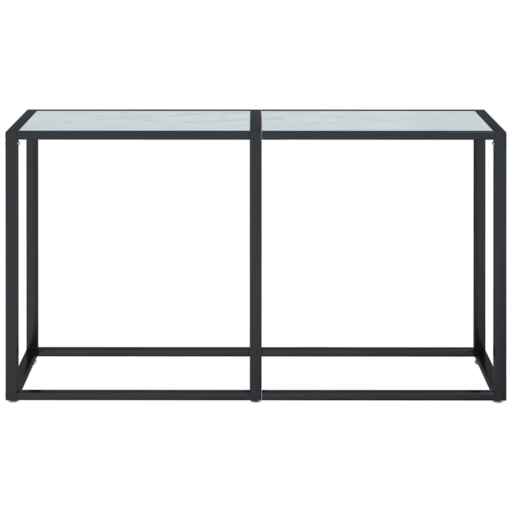 Vidaxl wandtafel 140x35x75,5 cm gehard glas witmarmerkleurig