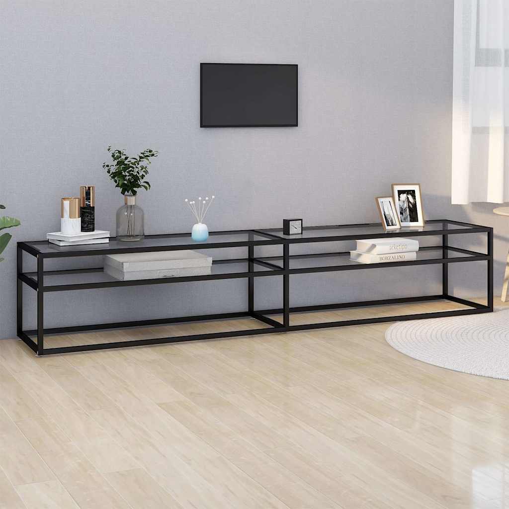 Vidaxl tv-meubel 220x40x40,5 cm gehard glas transparant