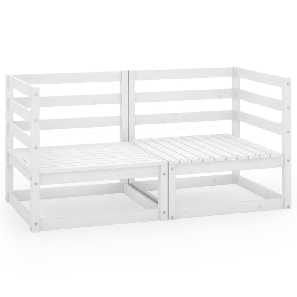 Vidaxl tuinbank 2-zits massief grenenhout wit