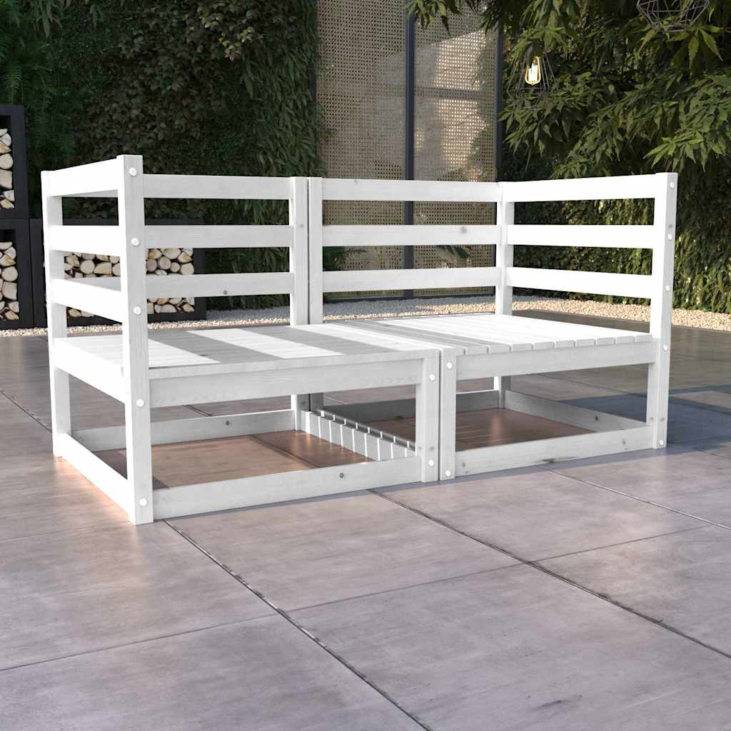 Vidaxl tuinbank 2-zits massief grenenhout wit