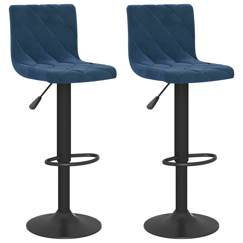 Vidaxl barkrukken 2 st fluweel blauw