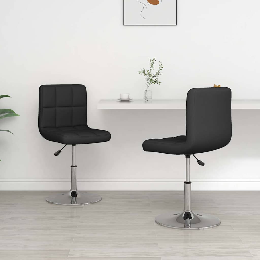 Vidaxl eetkamerstoelen 2 st kunstleer zwart