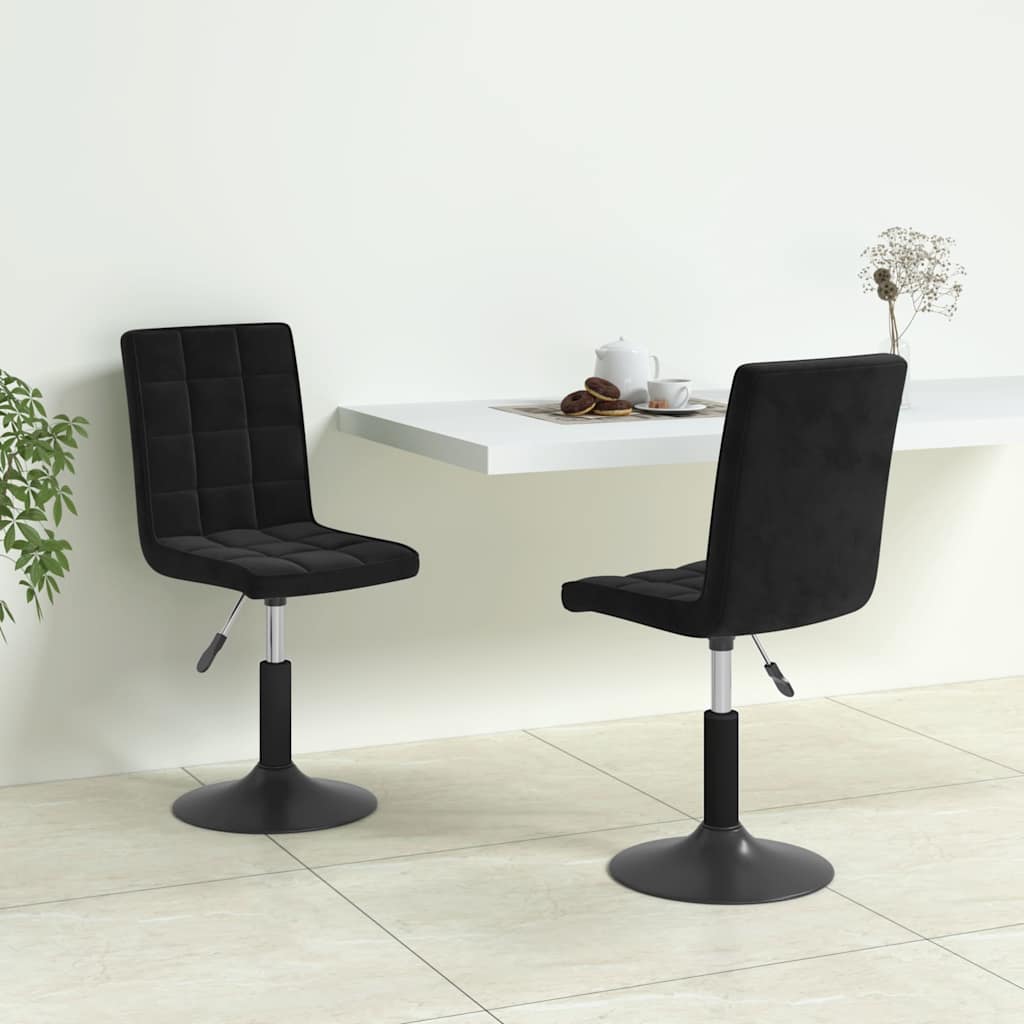 Vidaxl eetkamerstoelen draaibaar 2 st fluweel zwart