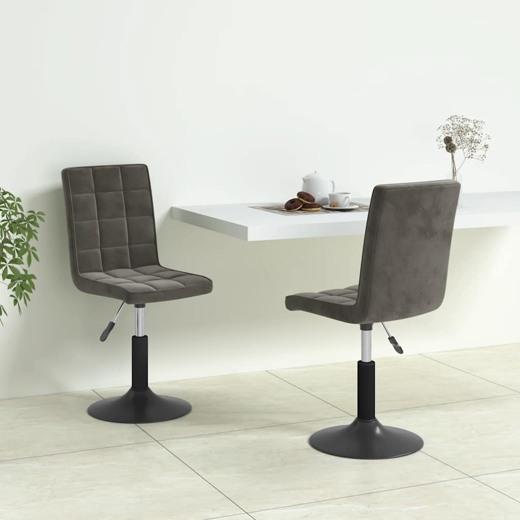 Vidaxl eetkamerstoelen draaibaar 2 st fluweel donkergrijs