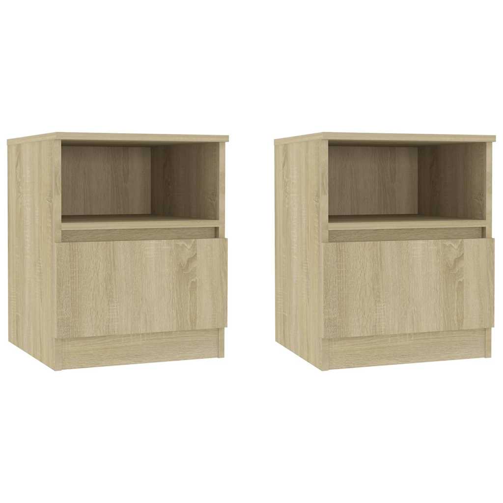Vidaxl nachtkastjes 2 st 40x40x50 cm bewerkt hout sonoma eikenkleurig