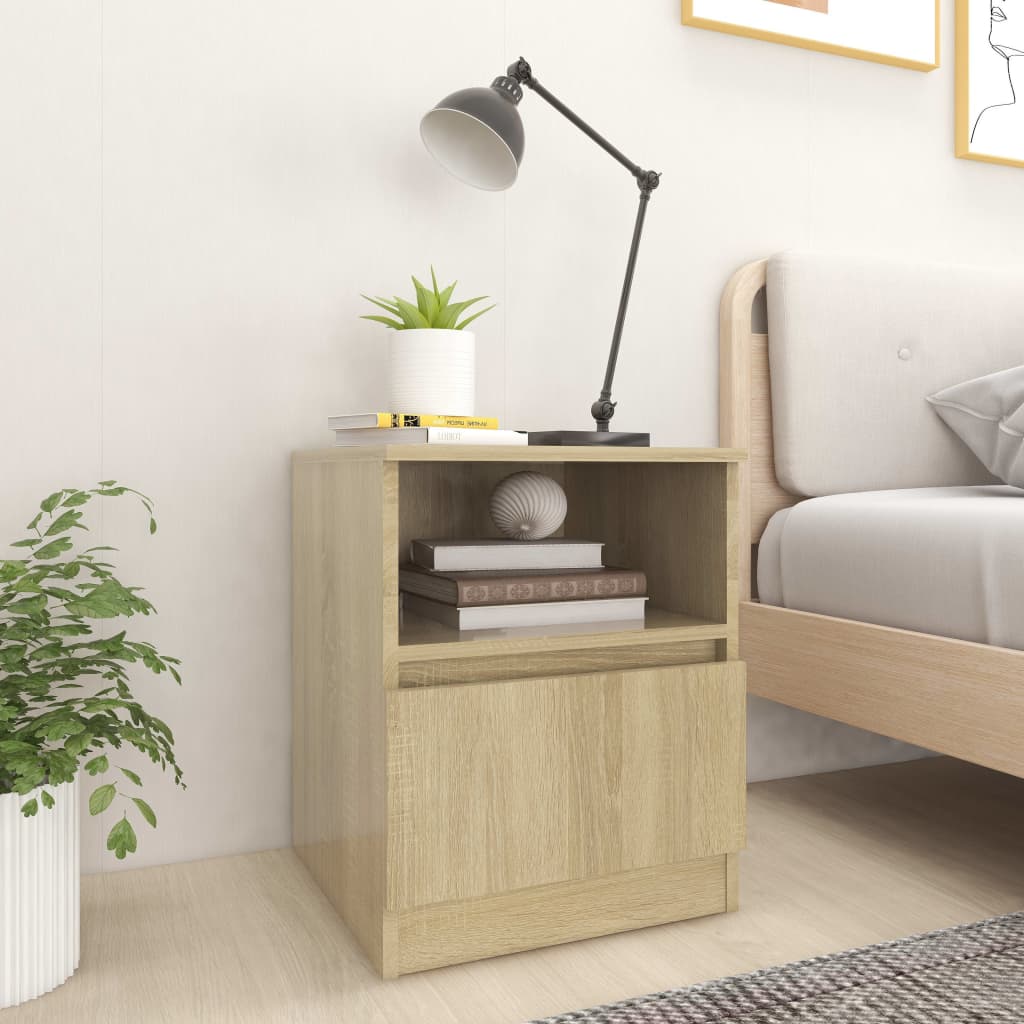 Vidaxl nachtkastjes 2 st 40x40x50 cm bewerkt hout sonoma eikenkleurig
