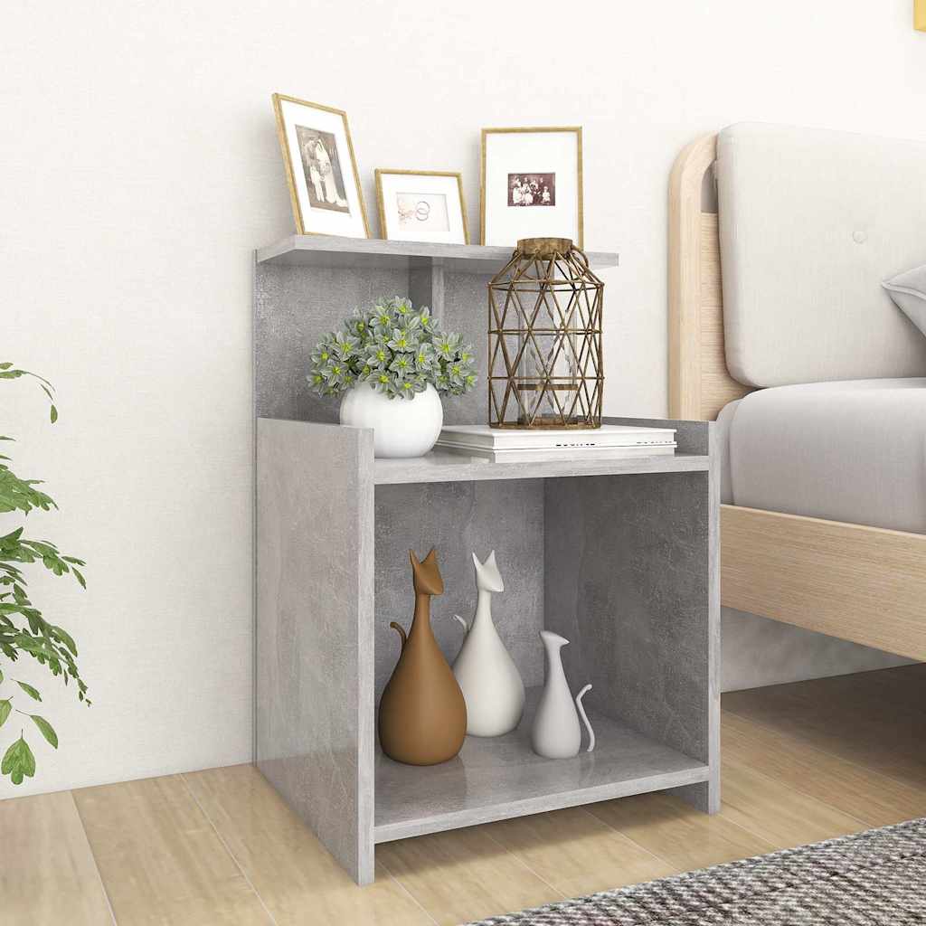 Vidaxl nachtkastje 40x35x60 cm bewerkt hout betongrijs