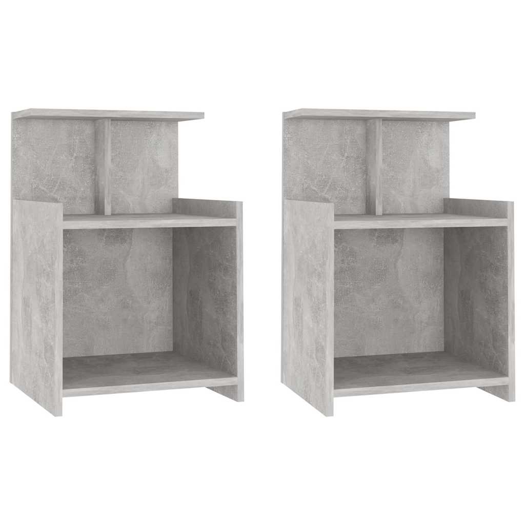 Vidaxl nachtkastjes 2 st 40x35x60 cm bewerkt hout betongrijs