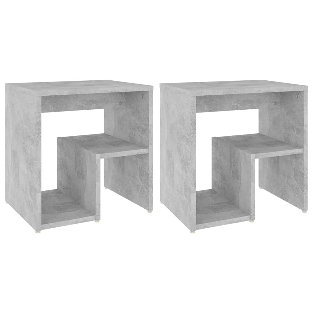 Vidaxl nachtkastjes 2 st 40x30x40 cm bewerkt hout betongrijs