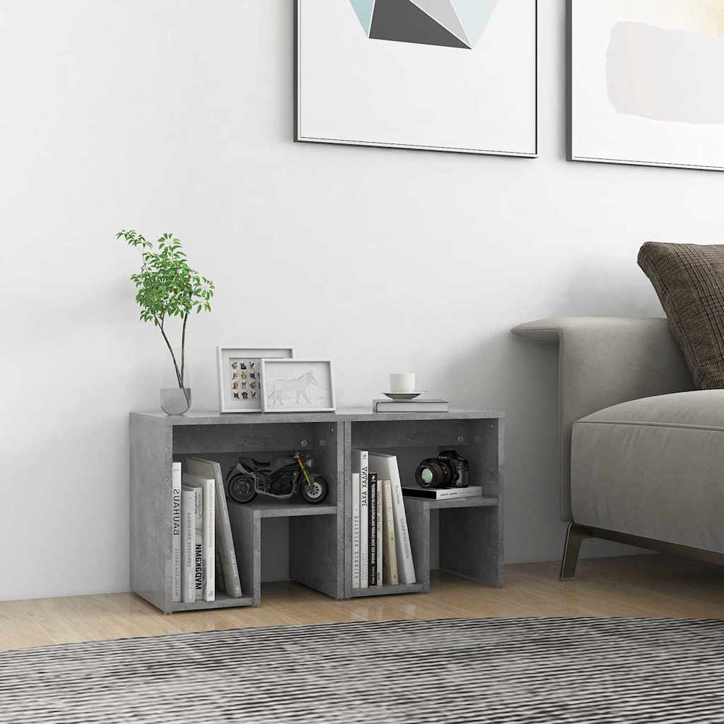 Vidaxl nachtkastjes 2 st 40x30x40 cm bewerkt hout betongrijs