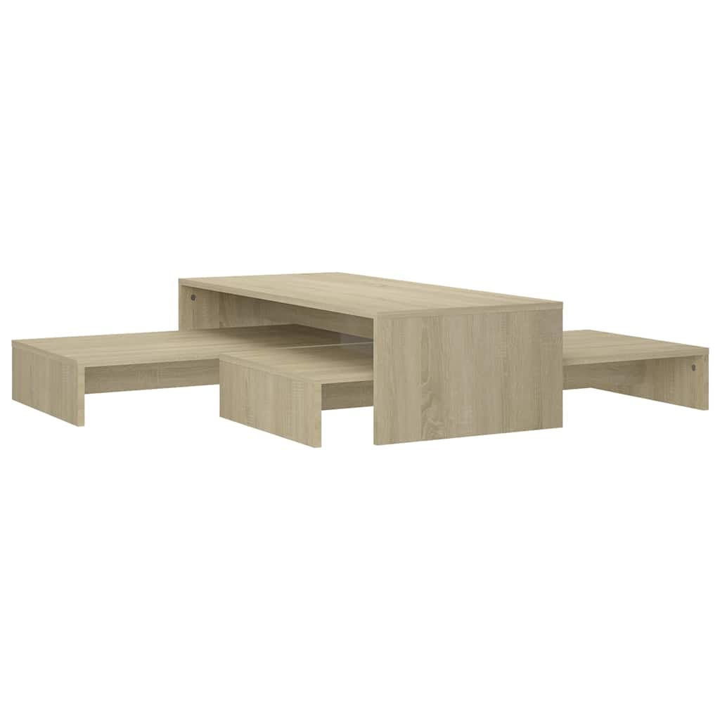 Vidaxl salontafelset 100x100x26,5 cm bewerkt hout sonoma eikenkleurig