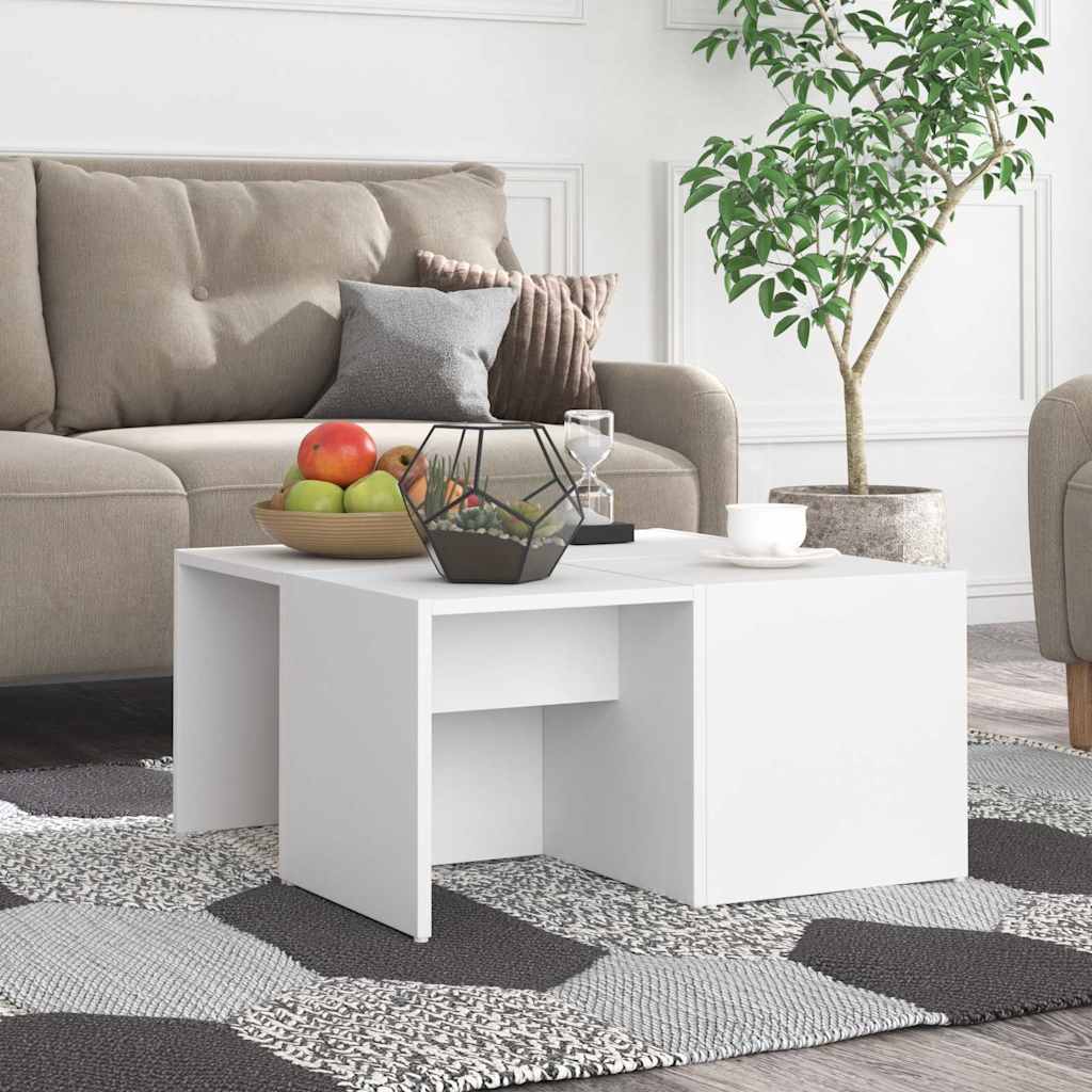 Vidaxl salontafels 4 st 33x33x33 cm bewerkt hout wit