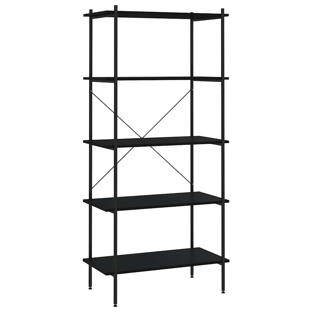 Vidaxl opbergrek 5-laags 80x40x163 cm zwart