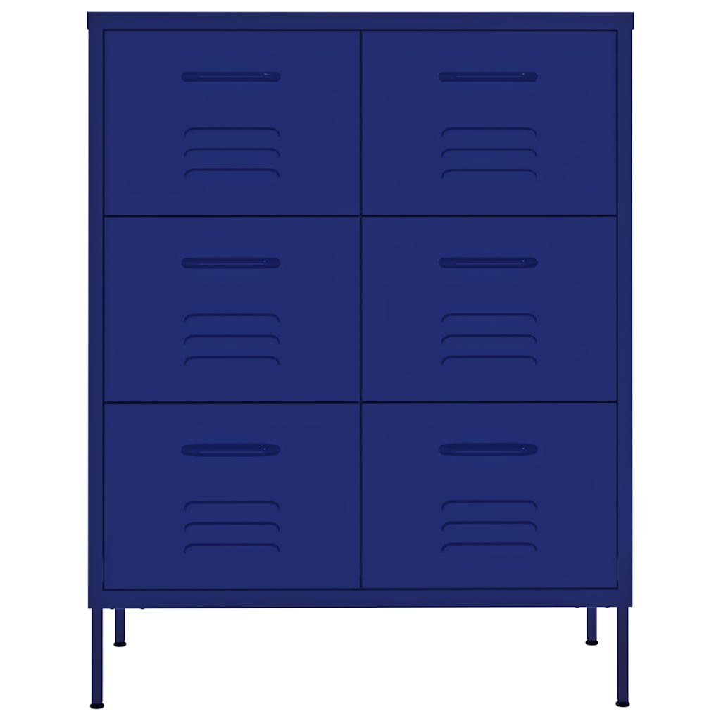 Vidaxl ladekast 80x35x101,5 cm staal marineblauw
