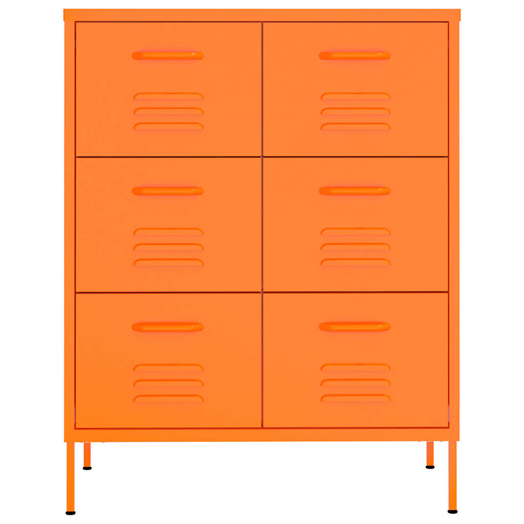 Vidaxl ladekast 80x35x101,5 cm staal oranje