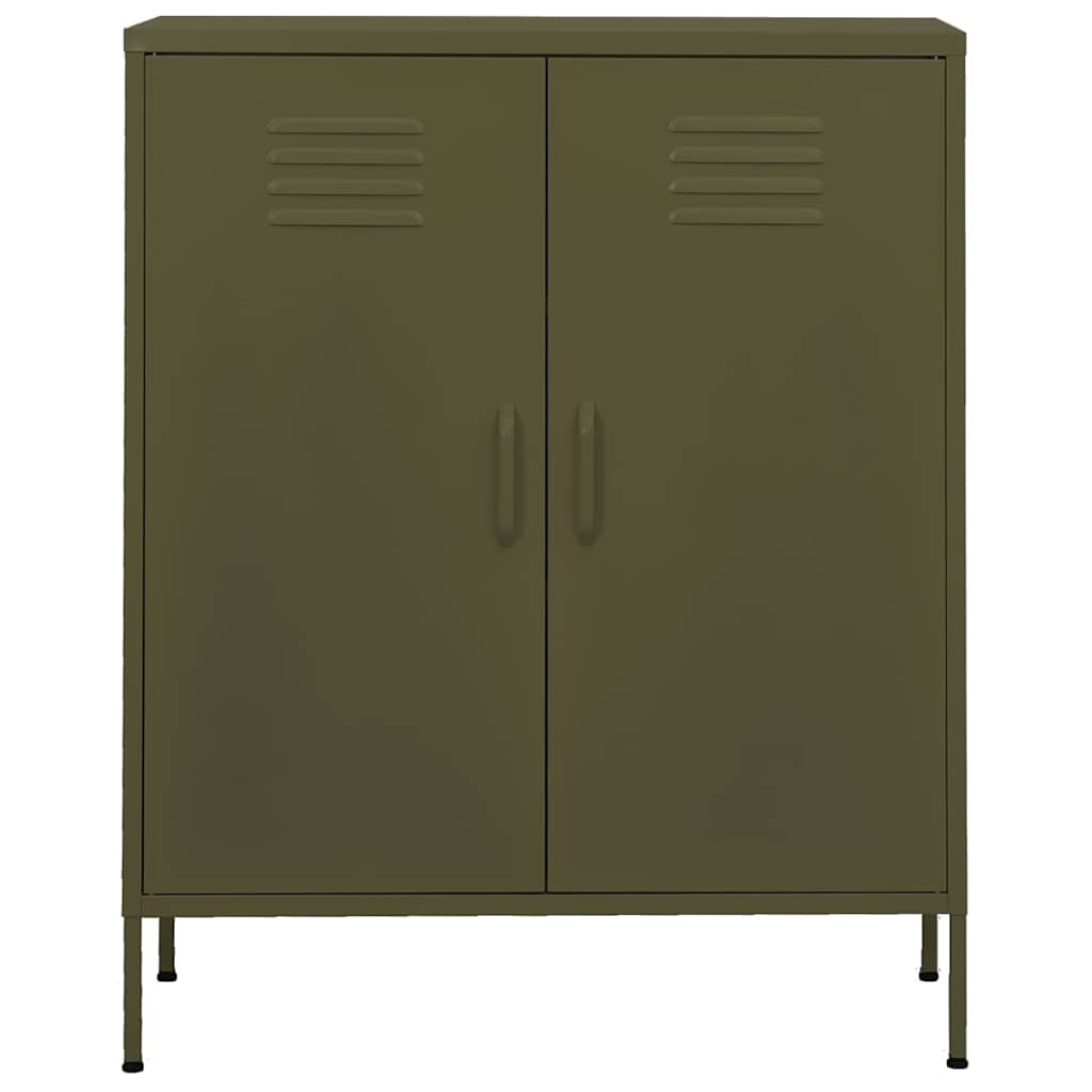 Vidaxl opbergkast 80x35x101,5 cm staal olijfgroen