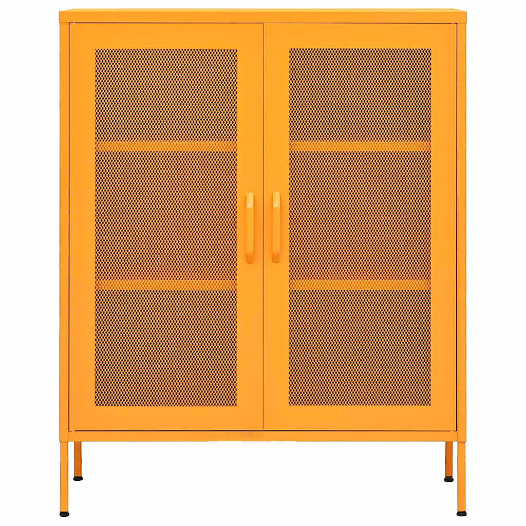 Vidaxl opbergkast mosterdgeel 80x35x101,5 cm staal
