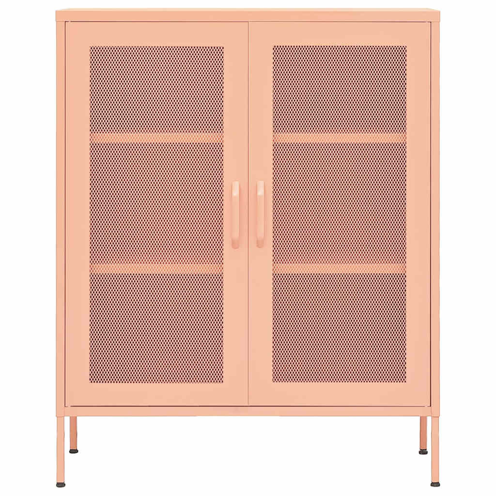 Vidaxl opbergkast 80x35x101,5 cm staal roze