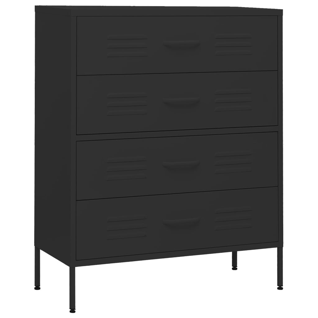 Vidaxl ladekast 80x35x101,5 cm staal zwart