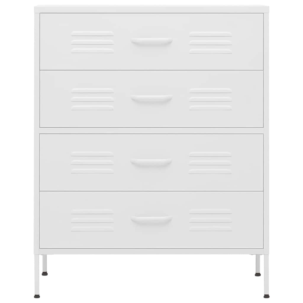Vidaxl ladekast 80x35x101,5 cm staal wit