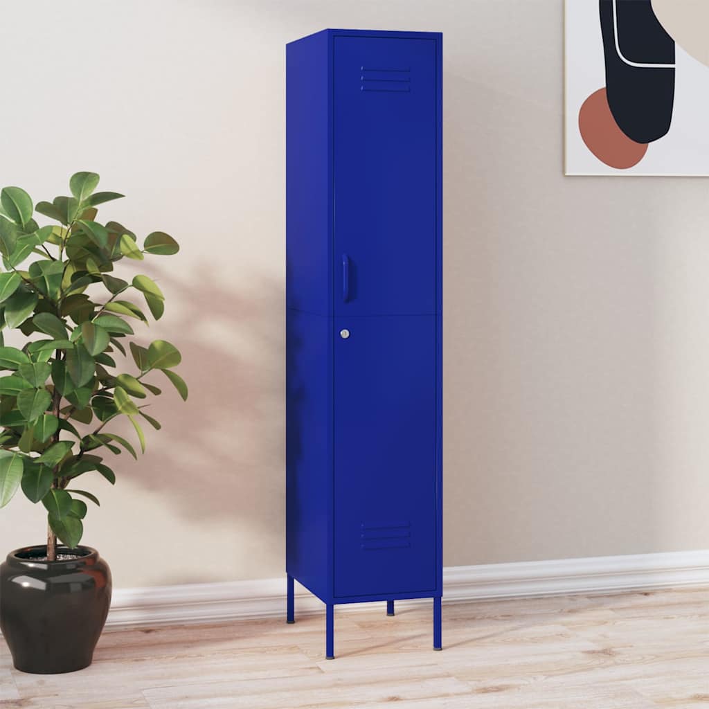 Vidaxl lockerkast 35x46x180 cm staal marineblauw