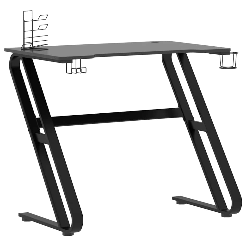 Vidaxl gamingbureau met zz-vormige poten 90x60x75 cm zwart