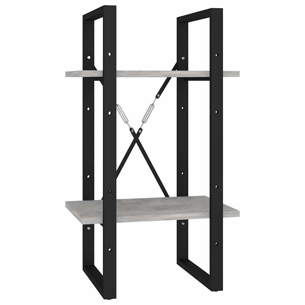 Vidaxl boekenkast met 2 schappen 40x30x70 cm bewerkt hout betongrijs