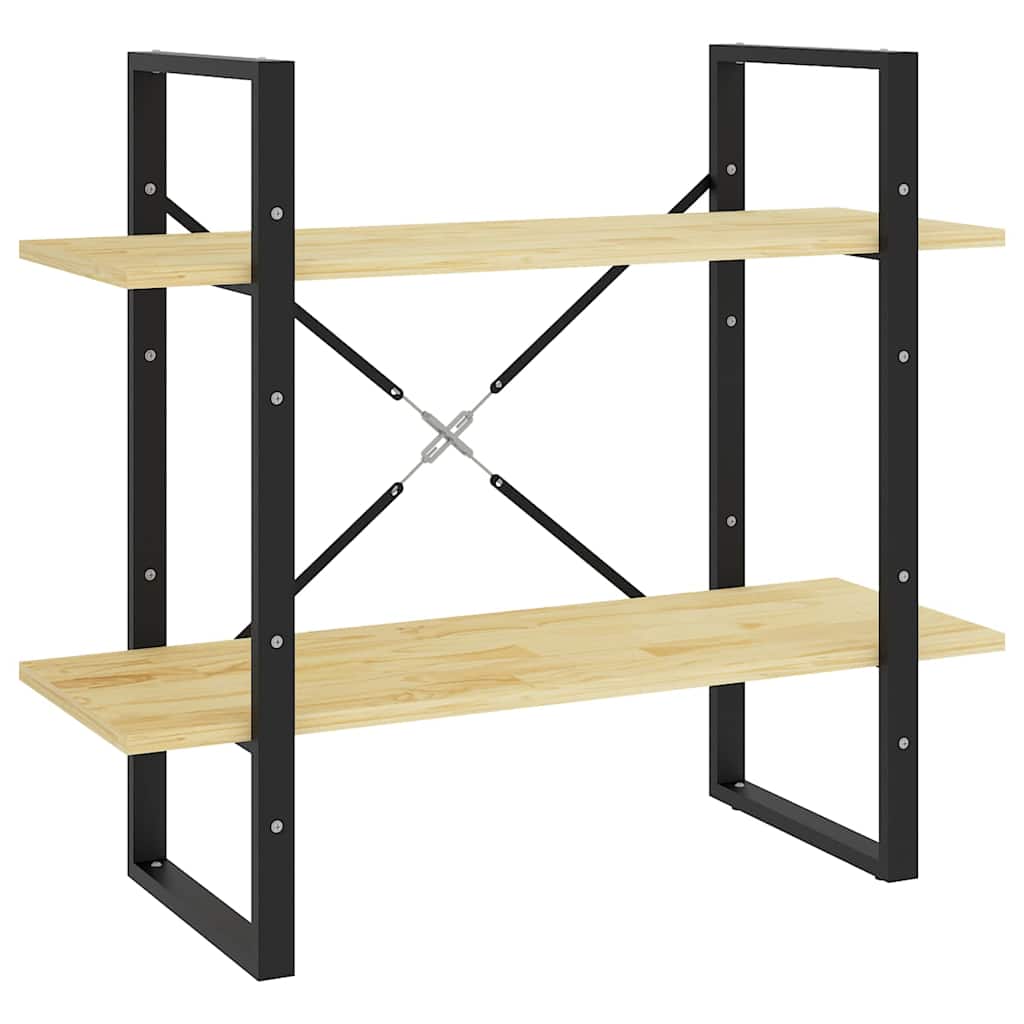 Vidaxl boekenkast met 2 schappen 80x30x70 cm massief grenenhout