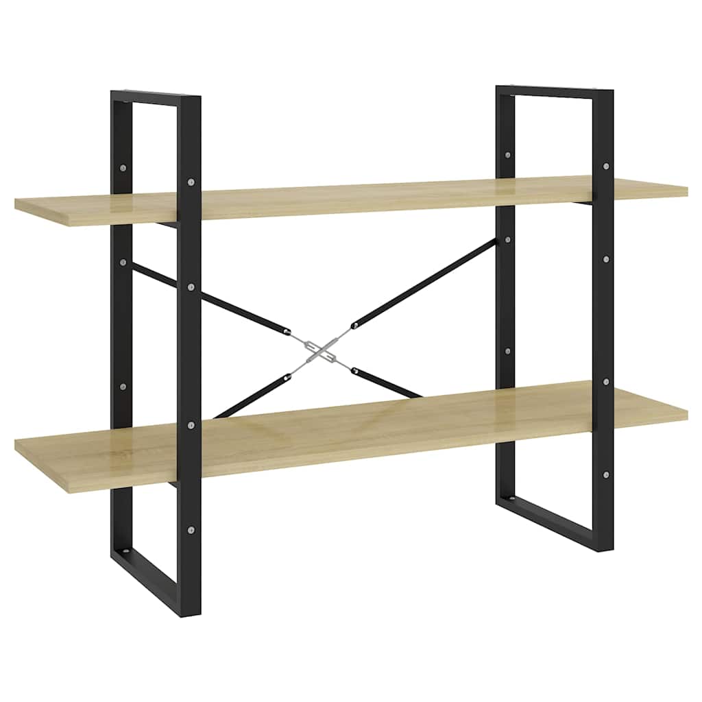 Vidaxl boekenkast met 2 schappen 100x30x70 cm spaanplaat sonoma eiken