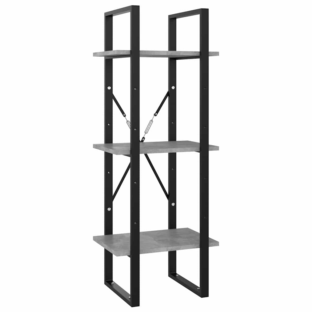 Vidaxl boekenkast met 3 schappen 40x30x105 cm bewerkt hout betongrijs
