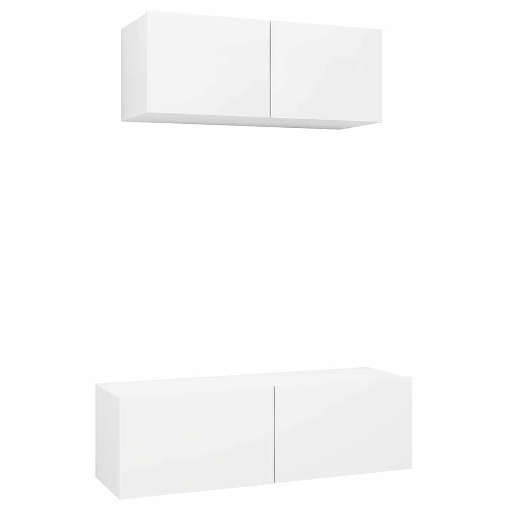 Vidaxl 2-delige tv-meubelset bewerkt hout wit