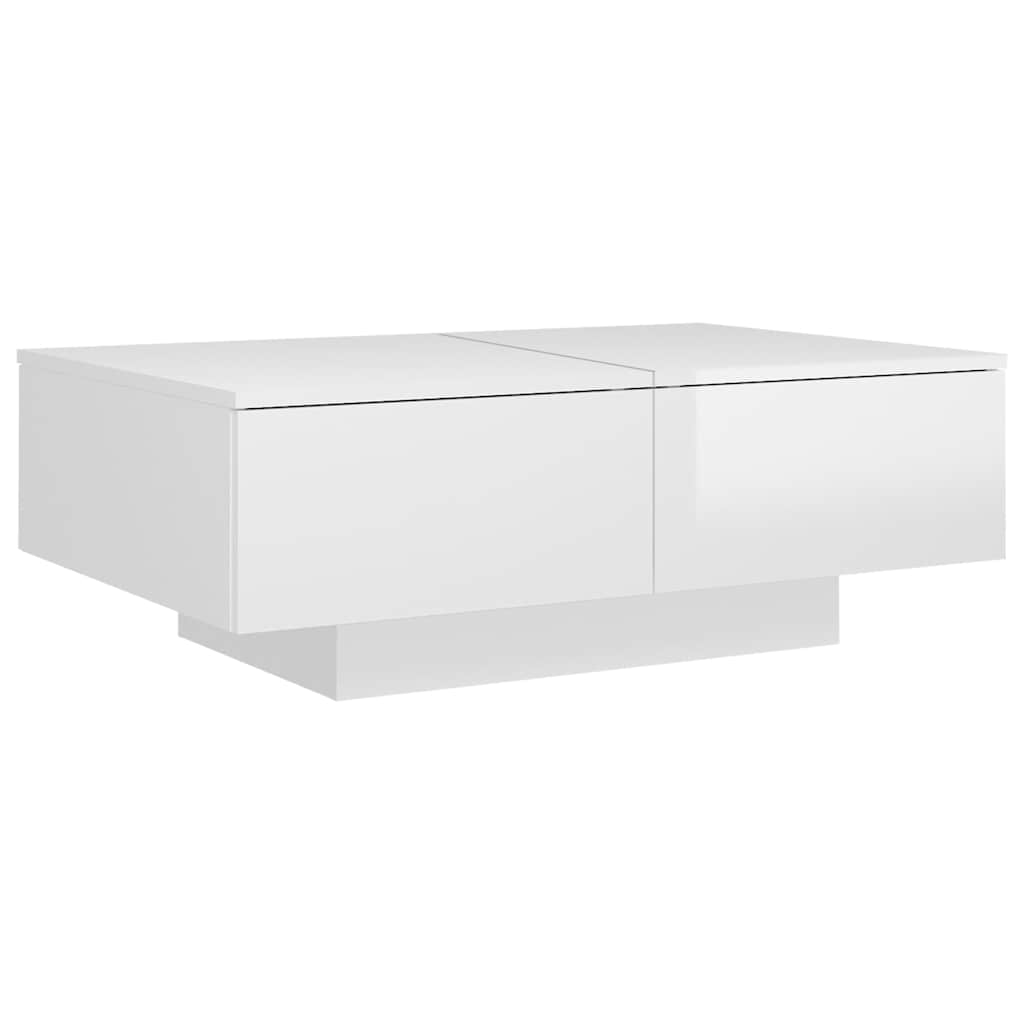 Vidaxl salontafel 90x60x31 cm bewerkt hout hoogglans wit