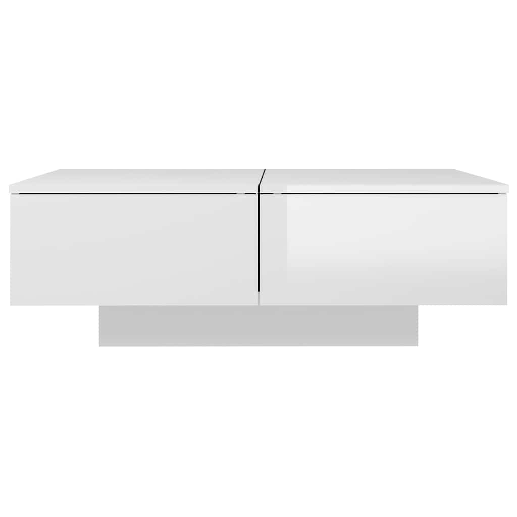 Vidaxl salontafel 90x60x31 cm bewerkt hout hoogglans wit