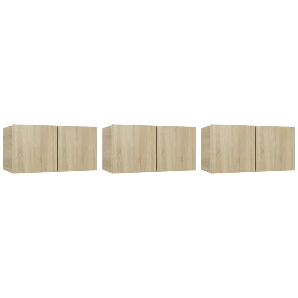 Vidaxl tv-hangmeubelen 3 st 60x30x30 cm sonoma eikenkleurig