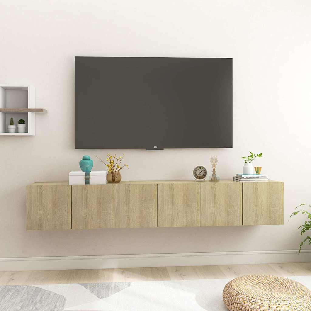 Vidaxl tv-hangmeubelen 3 st 60x30x30 cm sonoma eikenkleurig