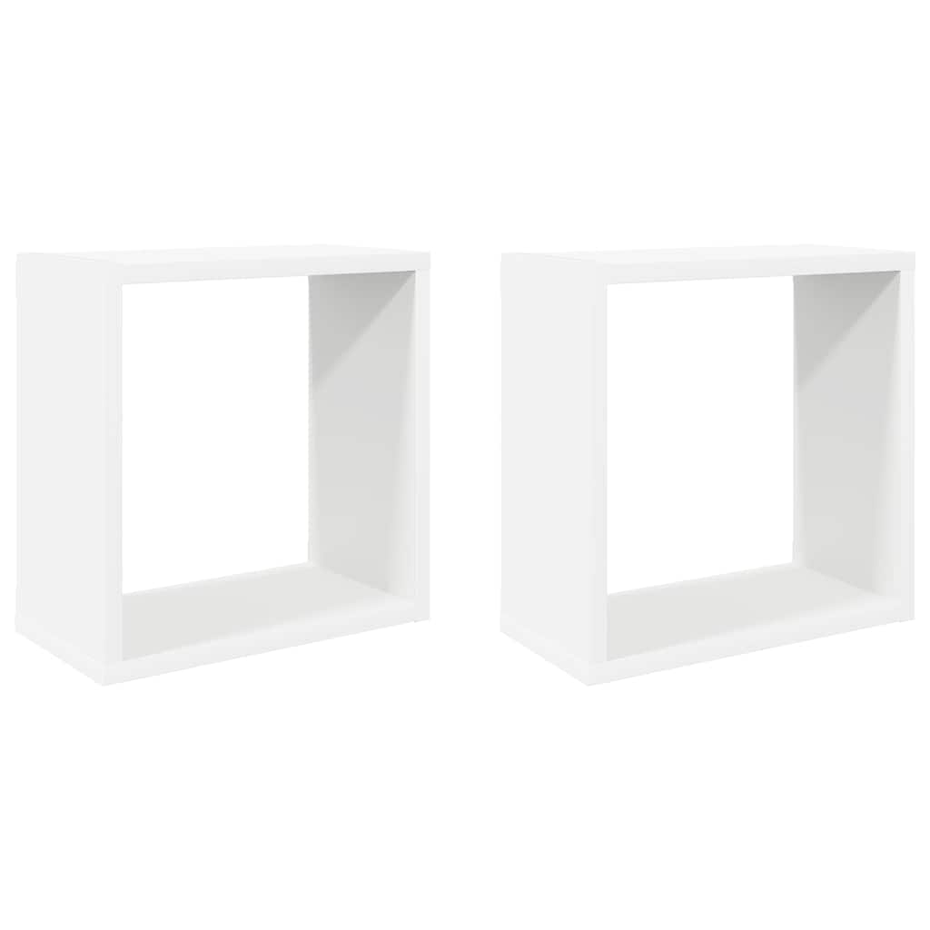 Vidaxl wandschappen kubus 2 st 30x15x30 cm wit