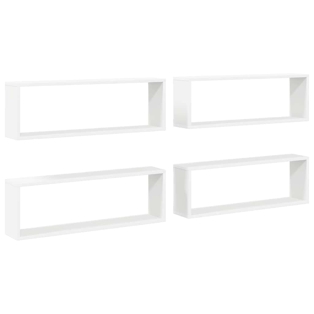Vidaxl wandschappen kubus 4 st 80x15x26,5 cm bewerkt hout wit